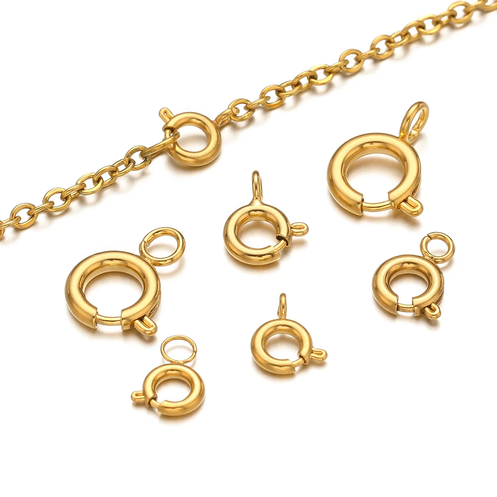 Jewelry Making Materials - 10pcs Stainless Steel Spring Ring Clasps
