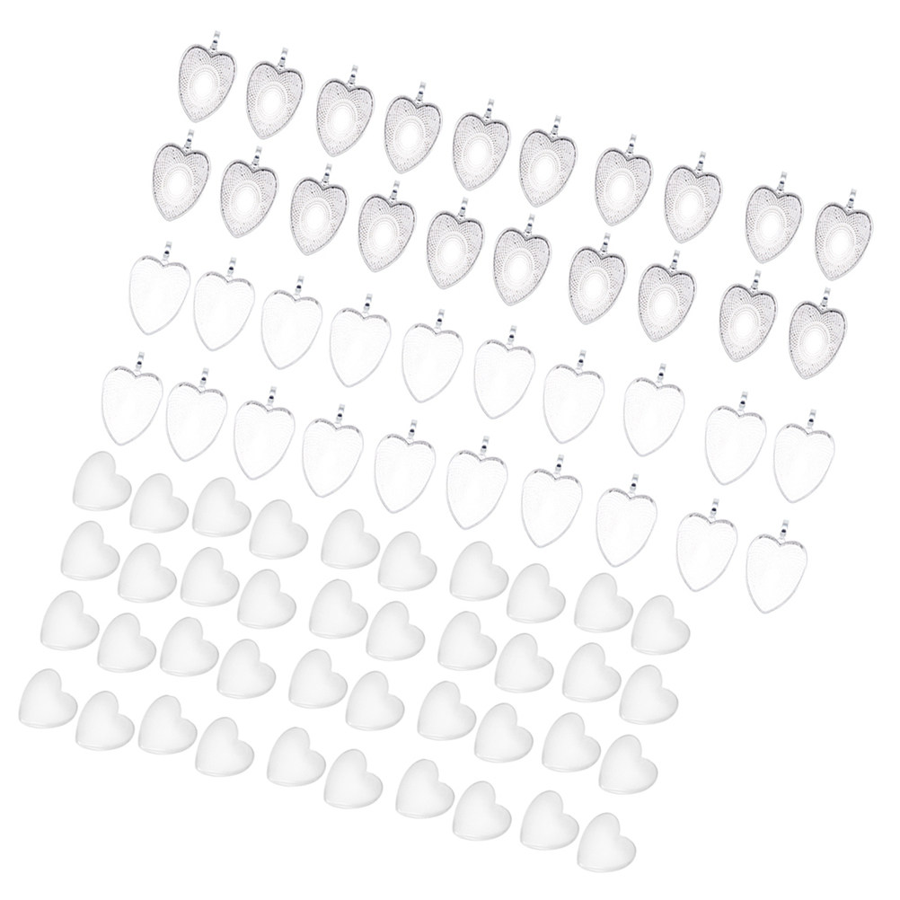 Jewelry Making With Resin - 80Pcs Heart Pendant Trays Silver Tone
