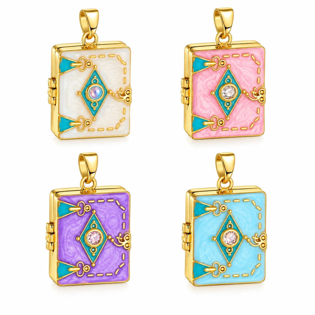 Jewelry Making Books - Square Photo Locket Pendant Book Flip