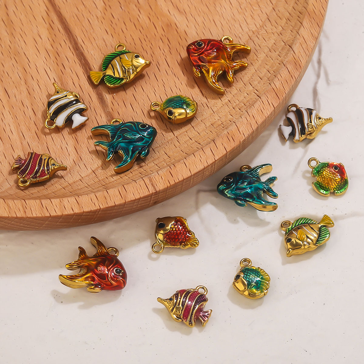 4pcs Stainless Steel Enamel Oc - đánh giá và giá Jewelry Making Materials Wholesale
