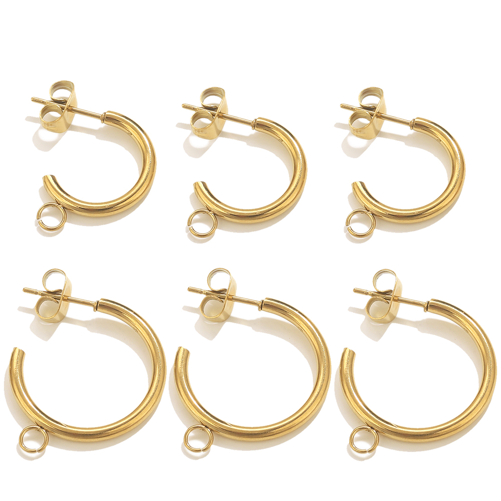 6pcs Stainless Steel C-shape E - đánh giá và giá Jewelry Making Materials Wholesale