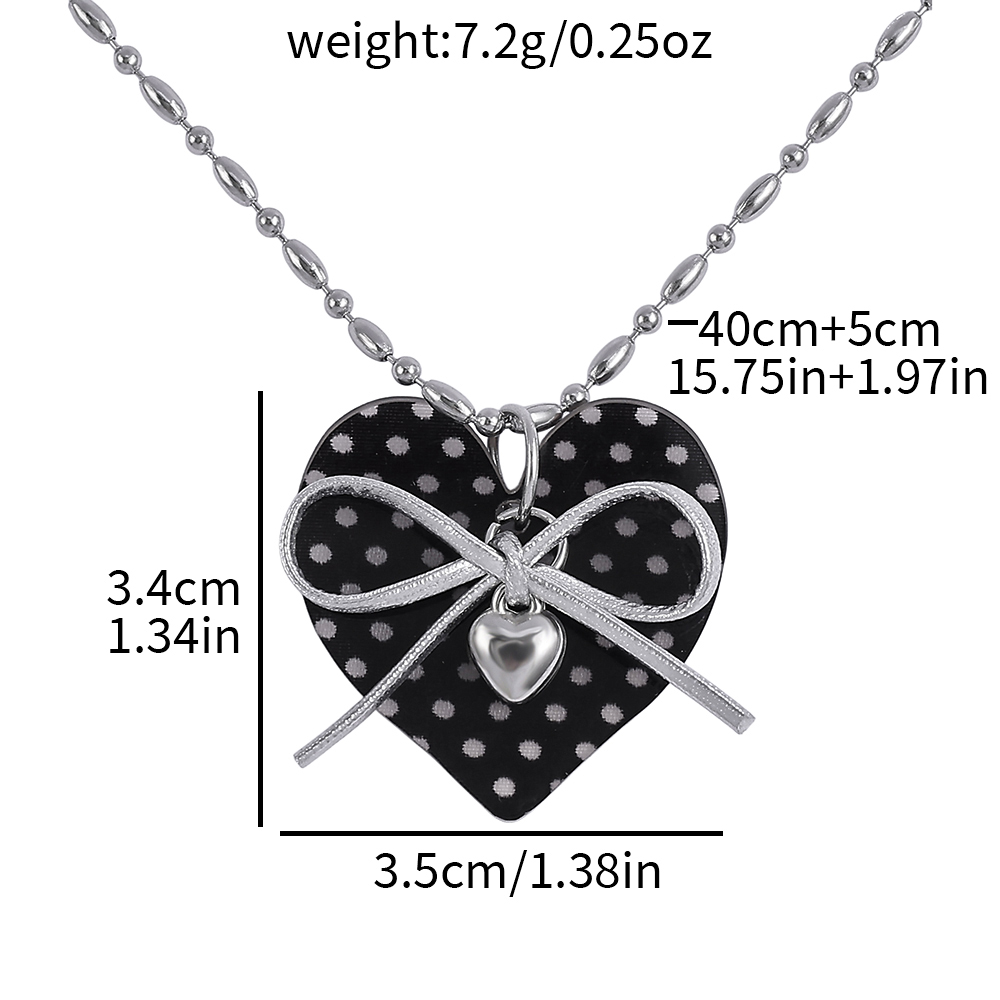 Korean Black Polka Dot Heart P - đánh giá và giá Jewelry Making Parts