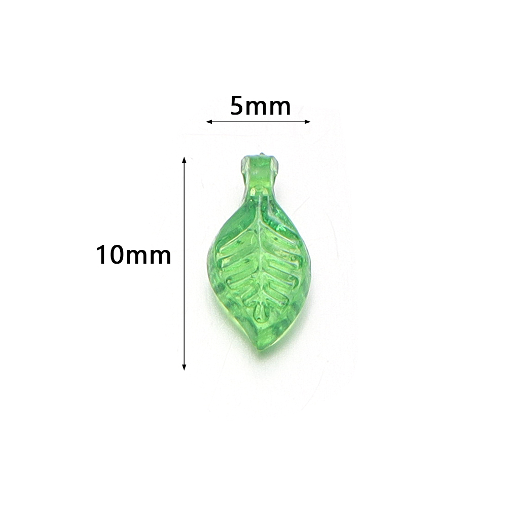 200pcs/lot Green Leaves Glass  - đánh giá và giá Crystal Bead Mix