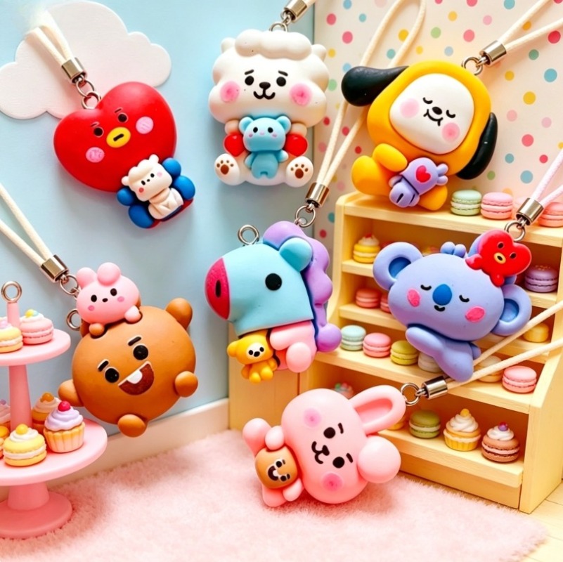 7pcs BT21 Resin Cartoon Charm  - đánh giá và giá Jewelry Making With Resin