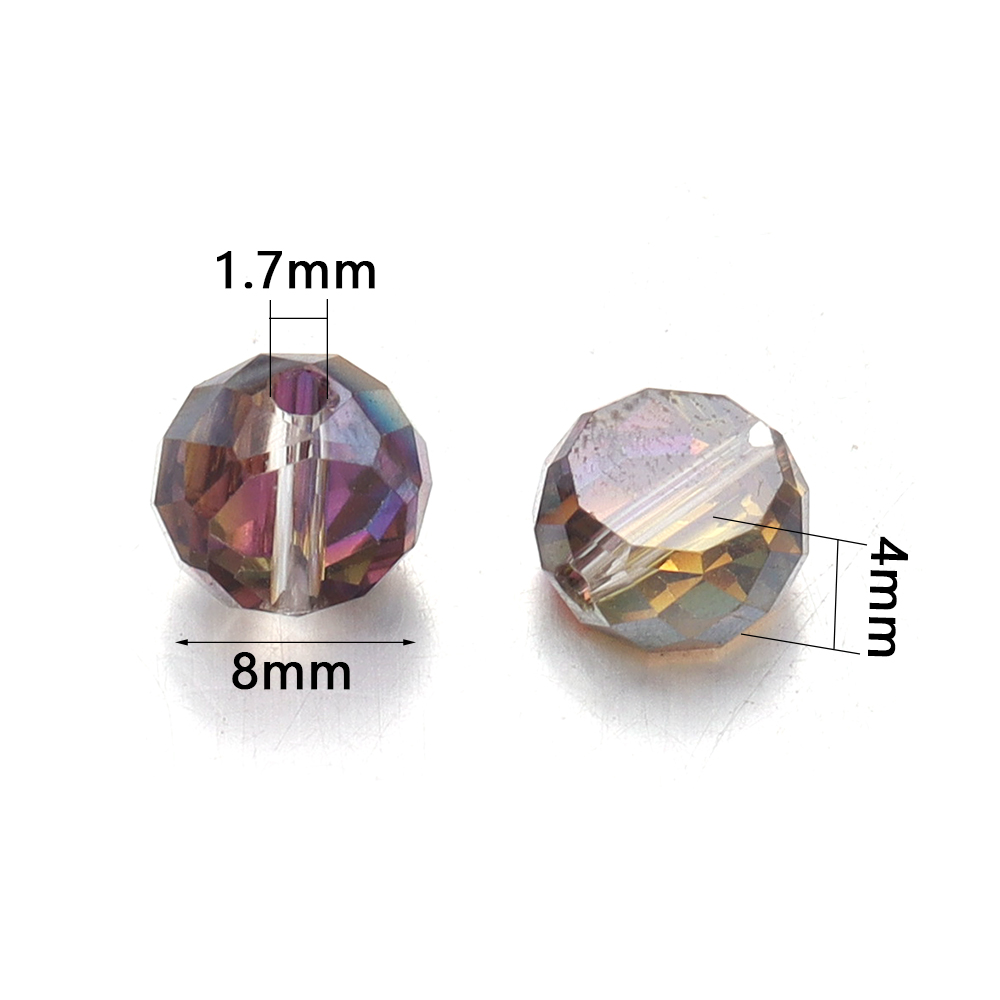 30pcs/lot 8mm Colorful Plated  - đánh giá và giá Crystal Bead Mix