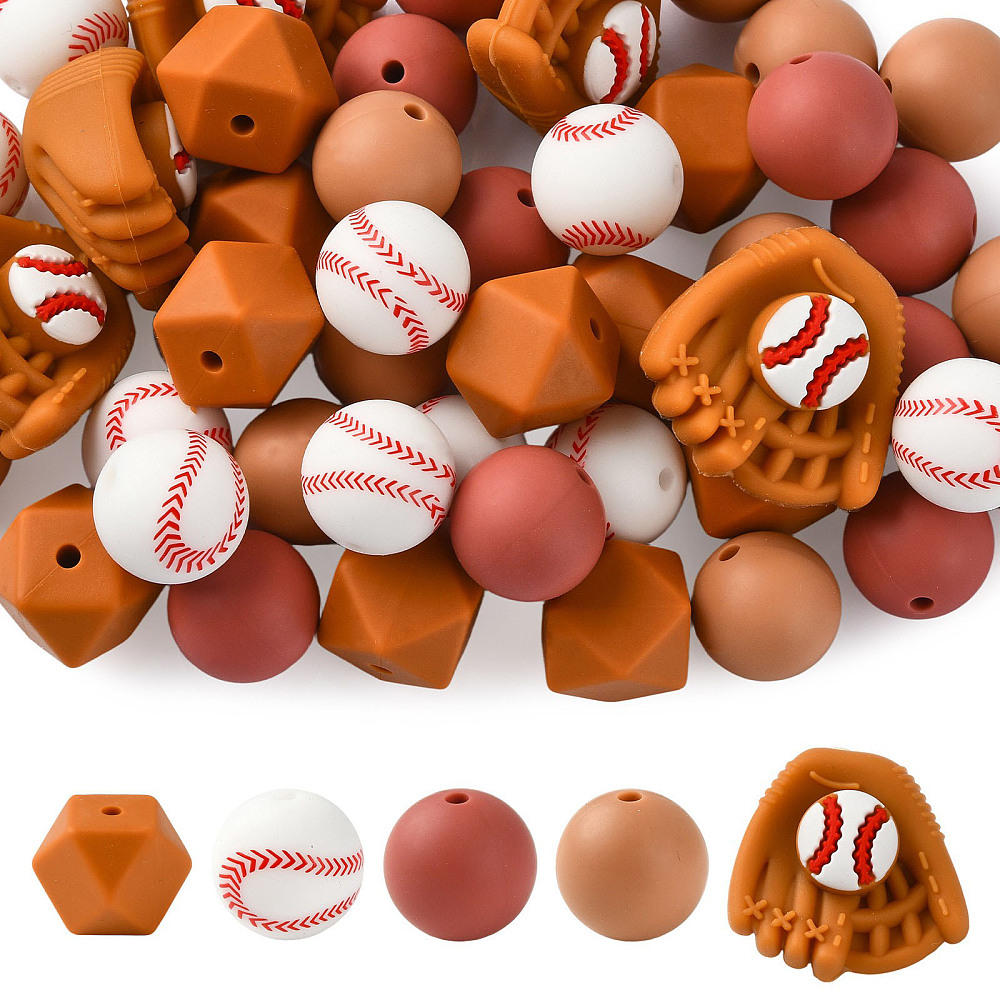 45pcs Baseball Silicone Beads  - đánh giá và giá Jewelry Making Gloves