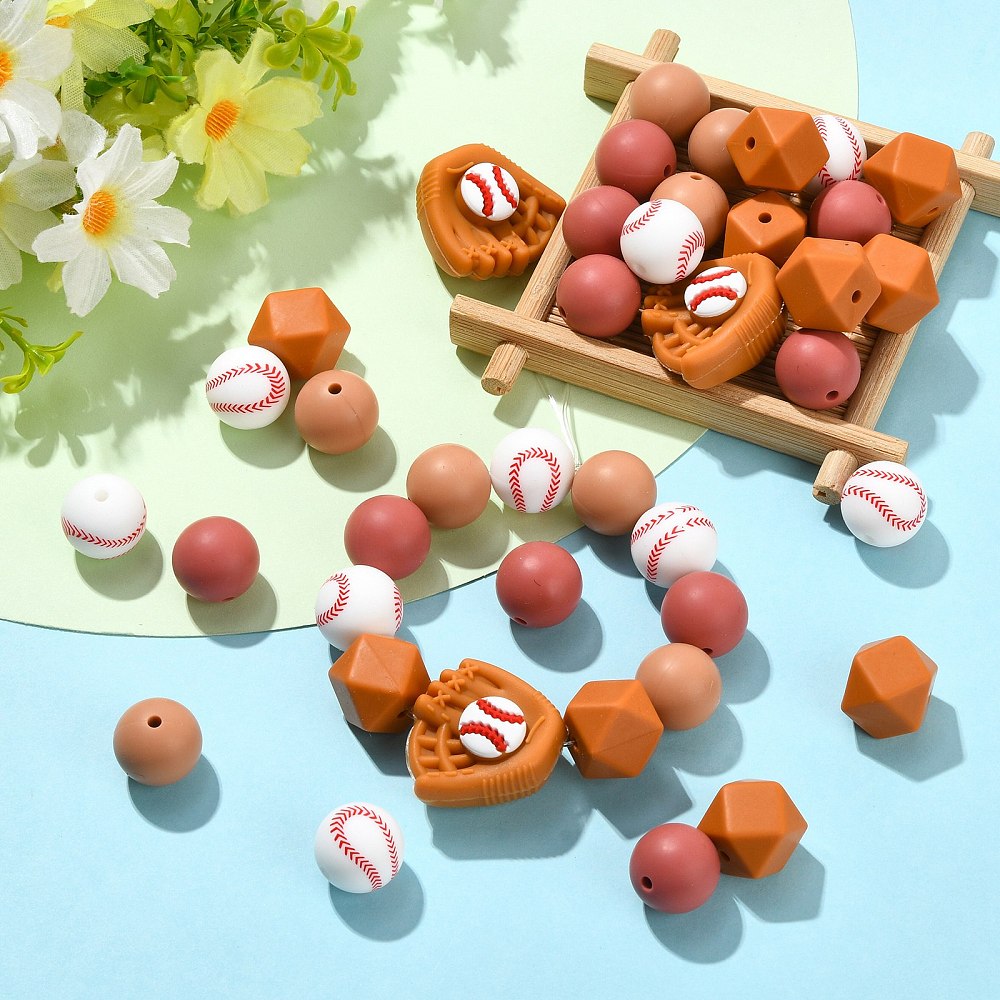 45pcs Baseball Silicone Beads  - đánh giá và giá Jewelry Making Gloves