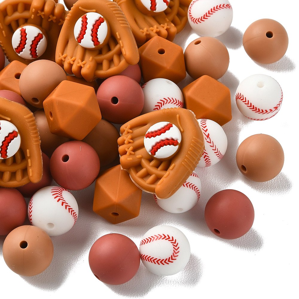 45pcs Baseball Silicone Beads  - đánh giá và giá Jewelry Making Gloves