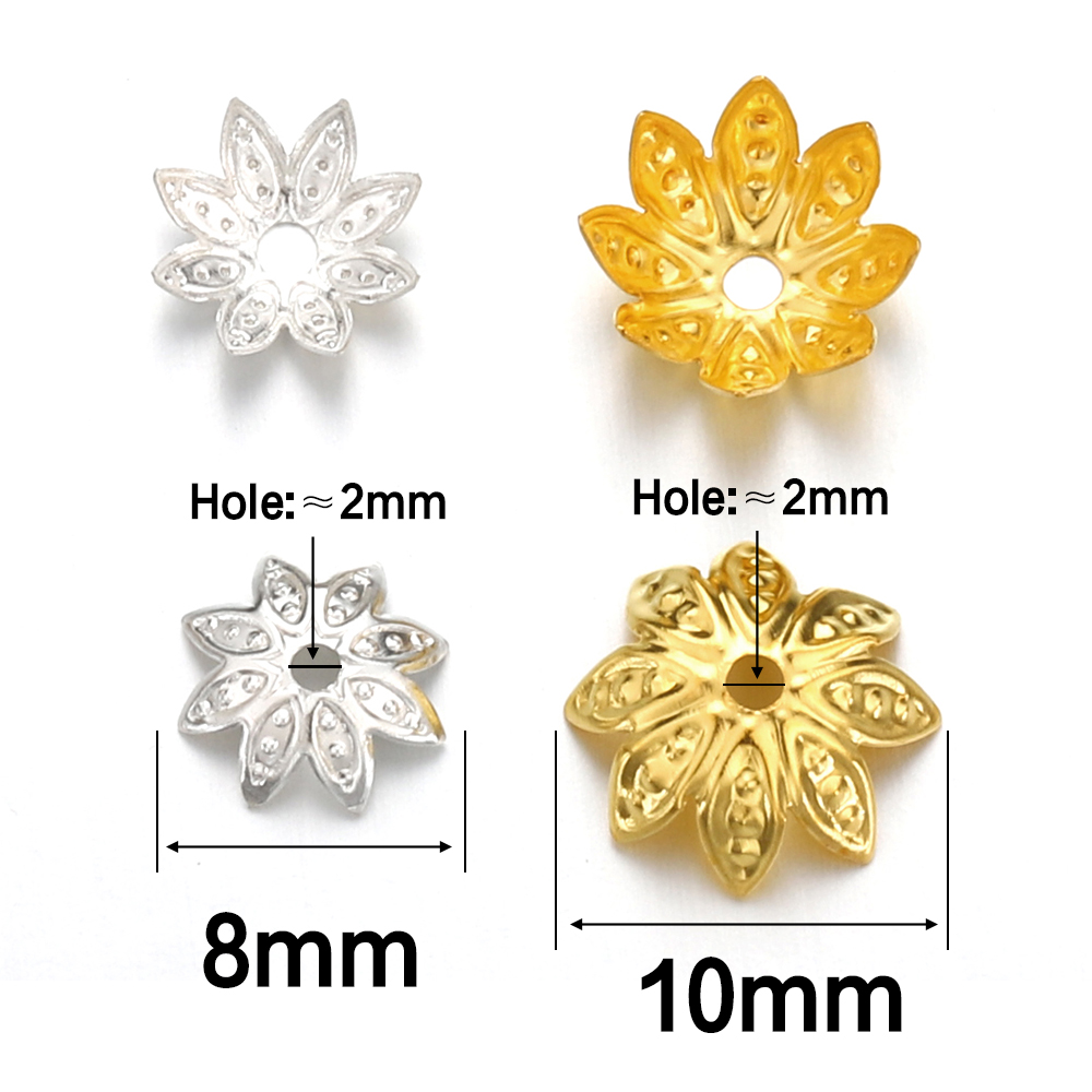 200pcs 8-10mm Gold Flower Bead - đánh giá và giá Jewelry Making Materials Wholesale