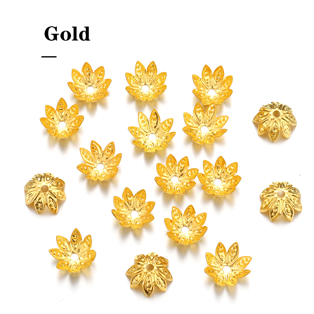 200pcs 8-10mm Gold Flower Bead - đánh giá và giá Jewelry Making Materials Wholesale